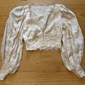 NWOT For Love & Lemons Natalie Ivory Crop Top